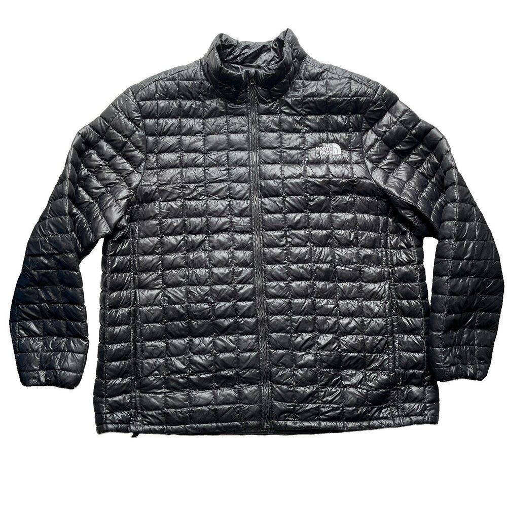 The North Face ThermoBall Hooded Jacket Men XXXL 3XL Black Puffer Lightweight